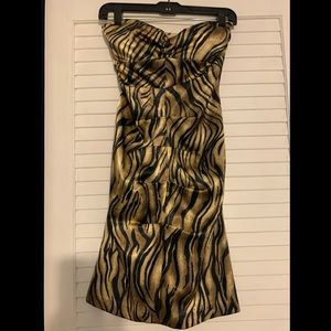 Strapless Size 5/6 Leopard Print stretchy dress.
